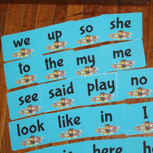 ❄️5/$25🎄Paw Patrol Handmade Flash Cards First Sight Words - Picture 2 of 3